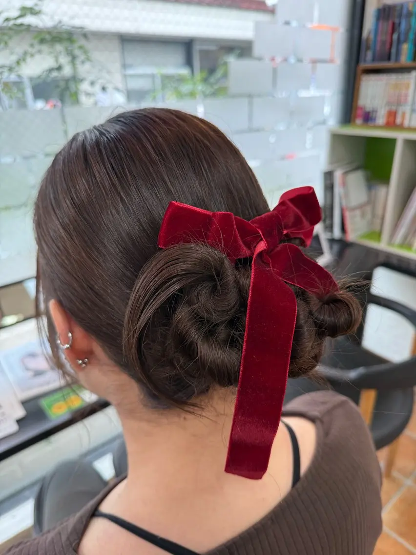 セミロング ヘアアレンジ キッズ ヘアセット 縮毛矯正/ /関内/あべももこのヘアスタイル