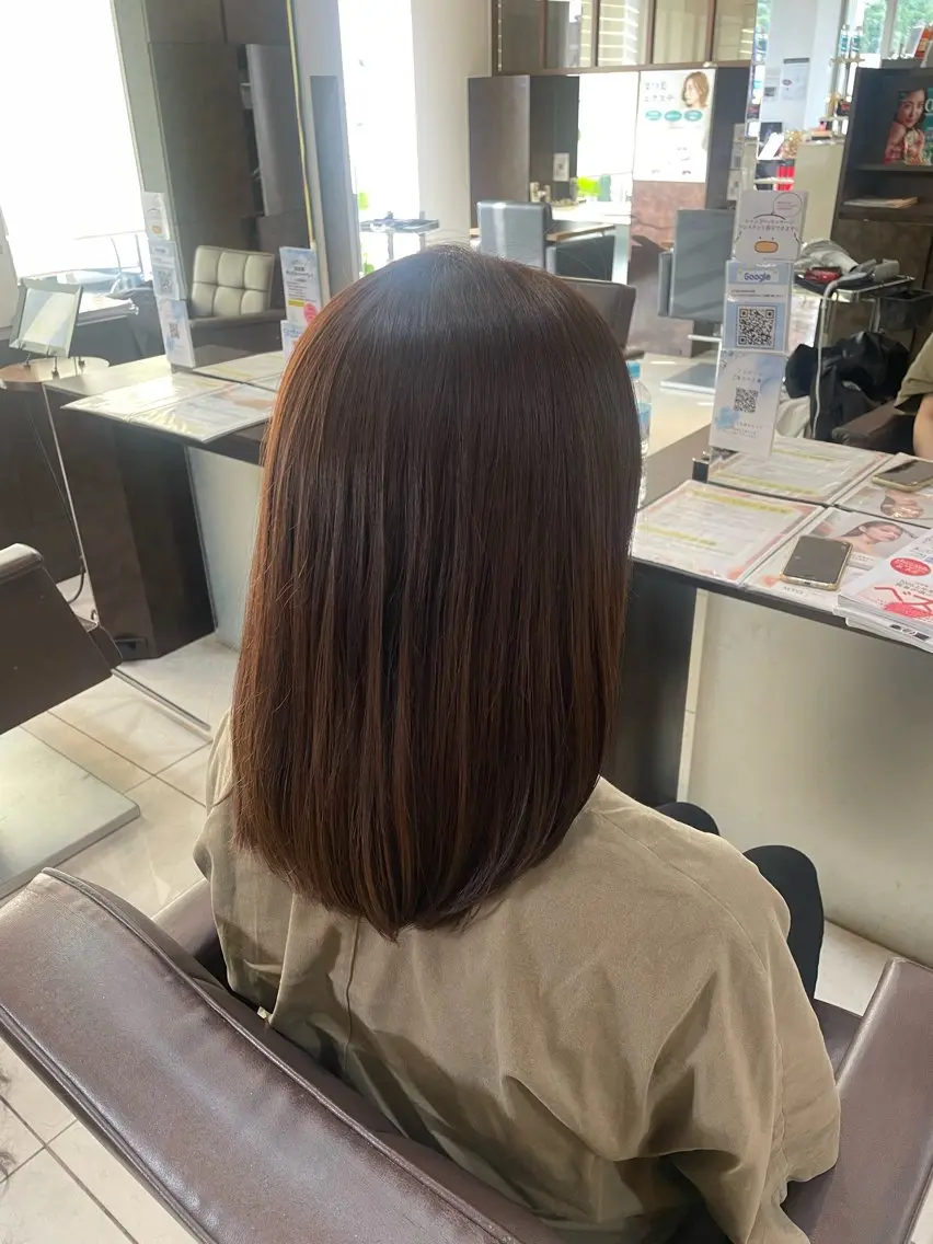 ロング カラー カット ヘアカラー トリートメント 🤎韓国ヘア ベージュ まゆか🤎のヘアスタイル
