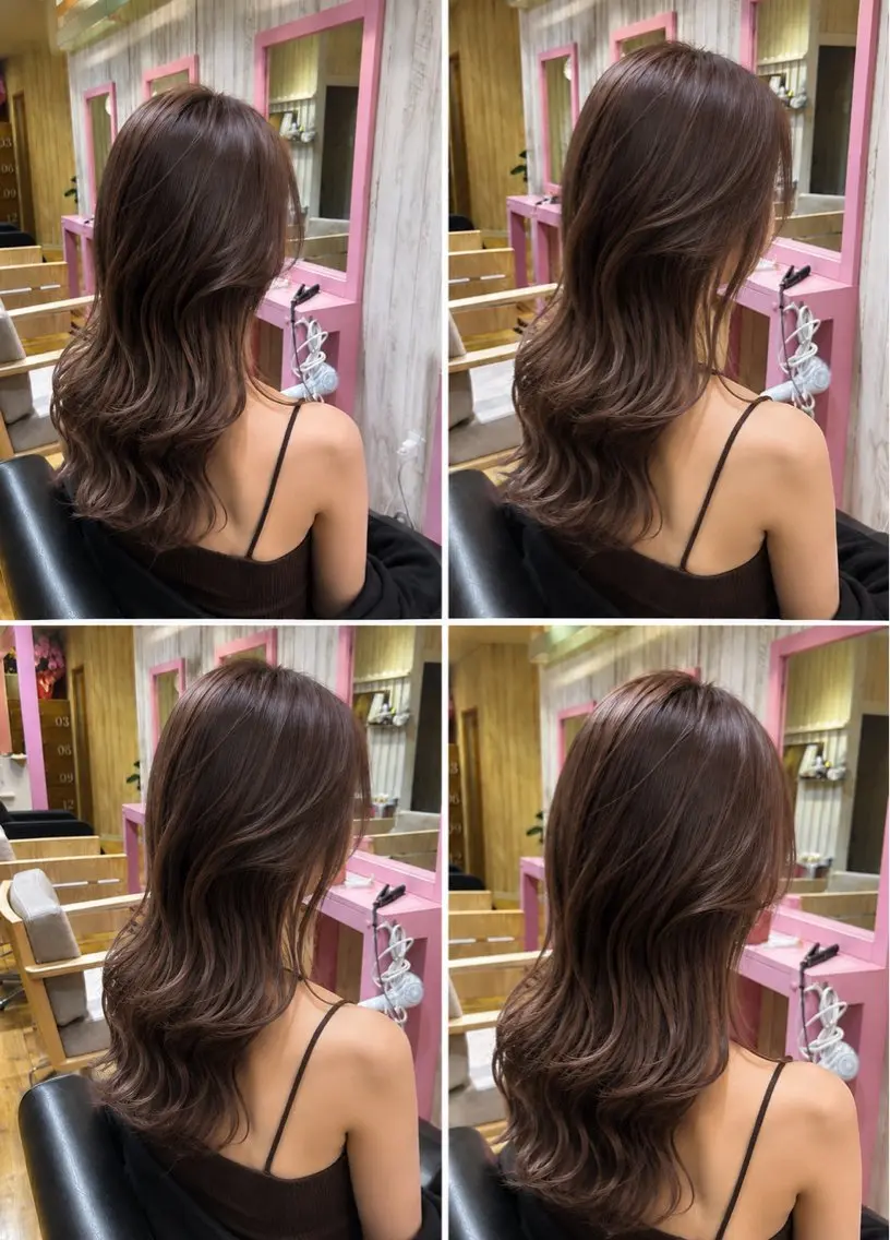 セミロング ヘアカラー 【ブリーチ無しW】 【暗髪&暖色系】圭真のヘアスタイル