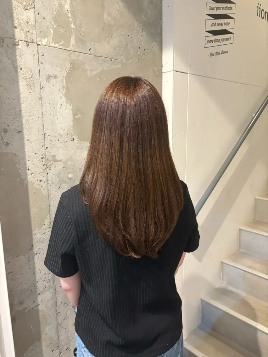 セミロング ヘアカラー 中田 桃夏のヘアスタイル