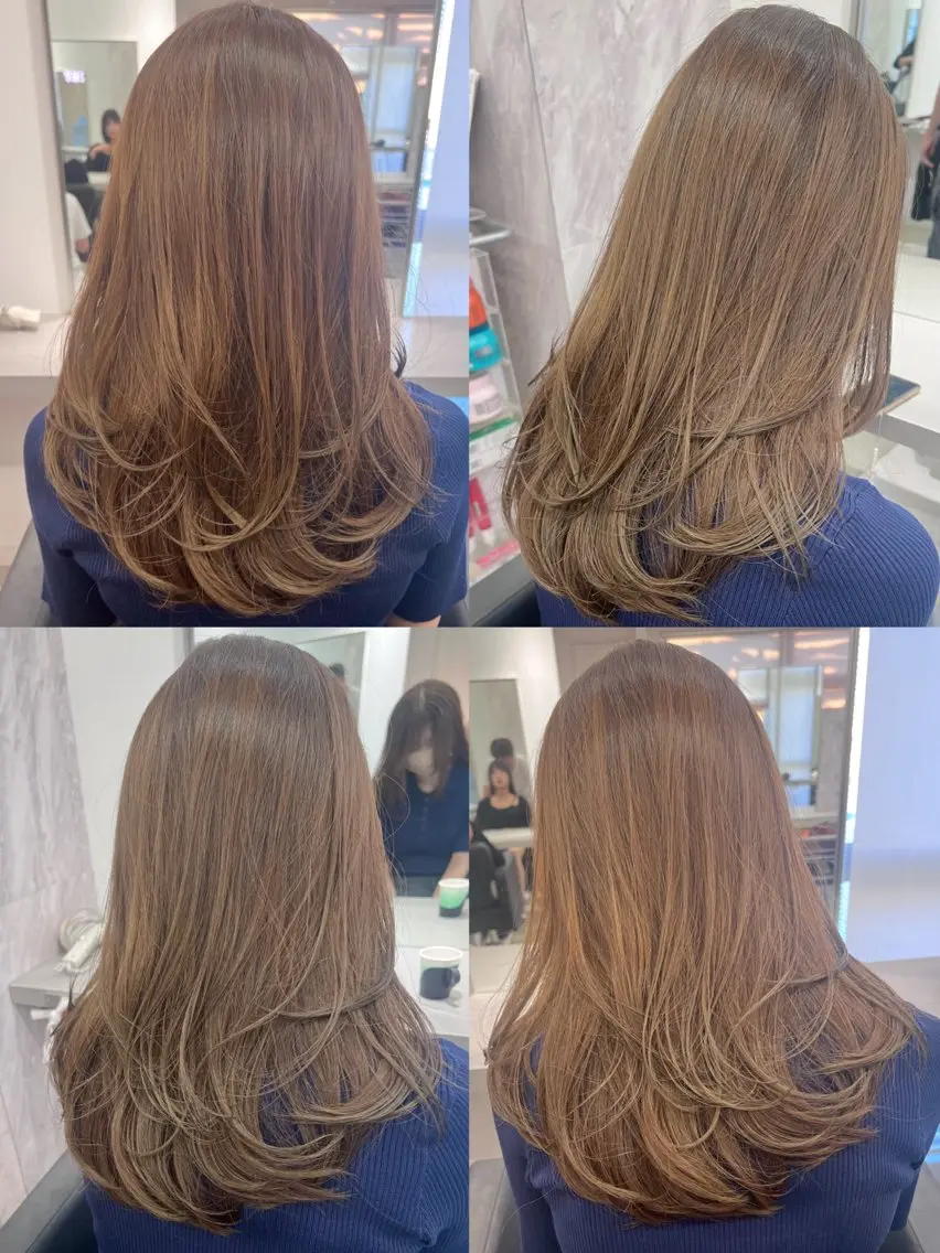 ロング カラー 艶ハイトーン🔆 ️️️安座間 希のヘアスタイル