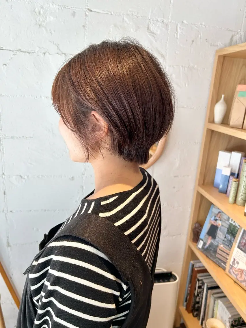 ショート カット ヘアカラー トリートメント 松本 陸丸みショートのヘアスタイル