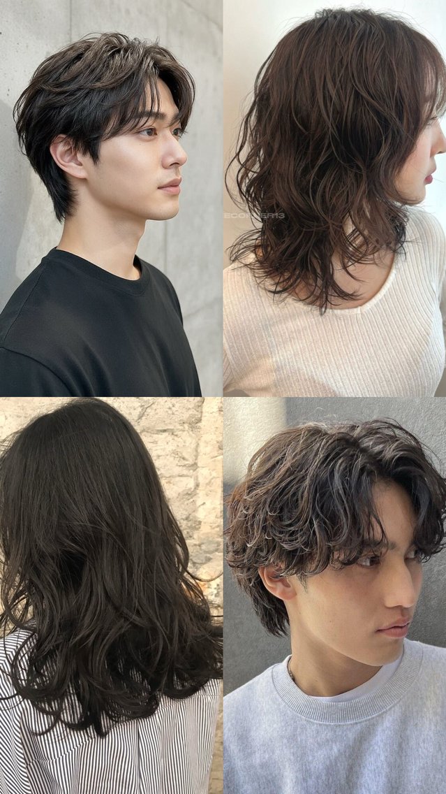 セミロング パーマ メンズ メンズパーマ セミロングパーマ 大藤 彩のヘアスタイル