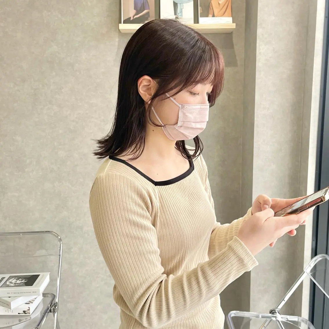 ミディアム カラー 一ノ瀬 暁のヘアスタイル