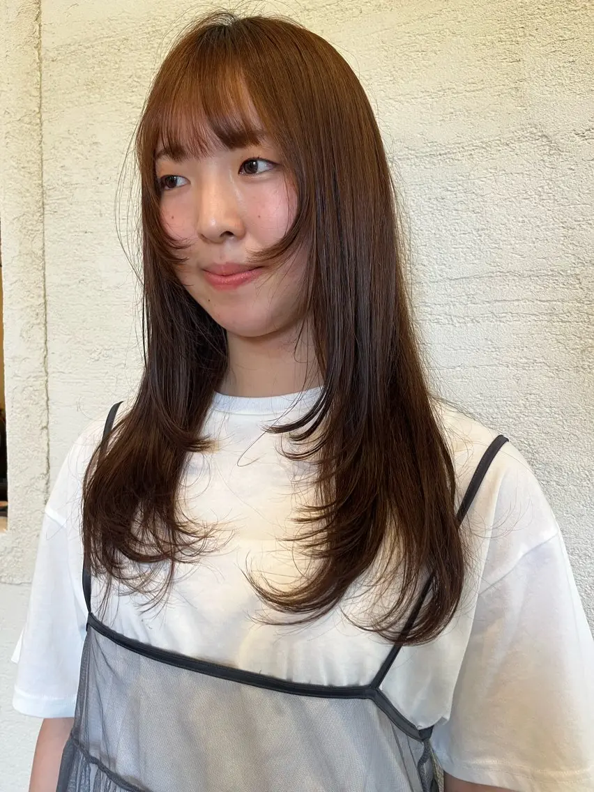 ロング レイヤーカット 似合わせカット カット ヘアカラー トリートメント 相川 ひなたのヘアスタイル
