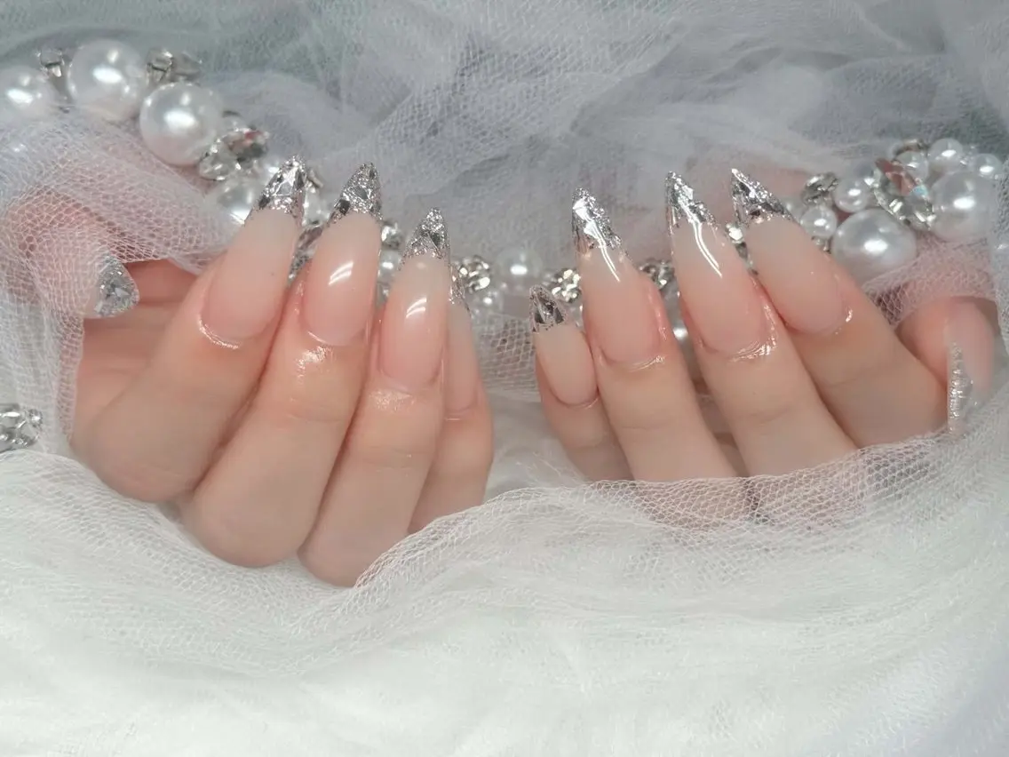 ネイル ブルー ジェルネイル ガーリー グラデーション グリーン ハンドネイル Rin Nail 新大久保店のネイルデザイン