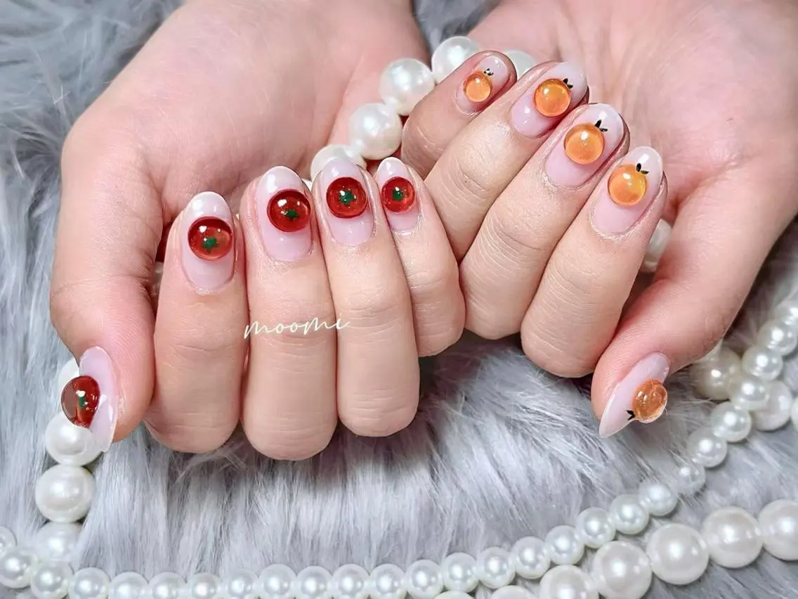 ネイル 長さ出し ジェルネイル グラデーション 韓国ネイル マグネットネイル moomi nail スカルプ専門のネイルデザイン