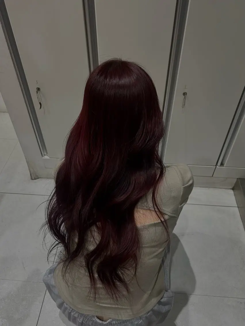 ロング カラー レッドカラー ヘアカラー トリートメント 🍒ミッチェル 🍒のヘアスタイル