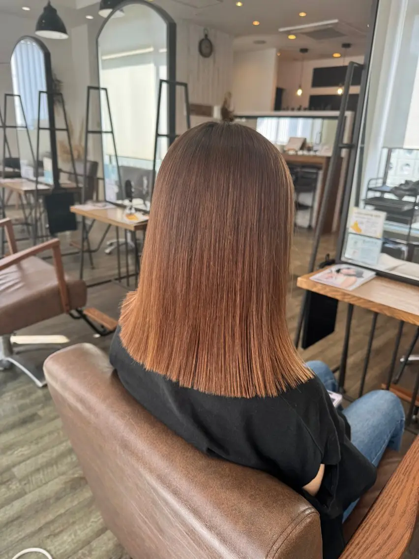 ミディアム 縮毛矯正 YURA bisou hairのマツエク・マツパデザイン
