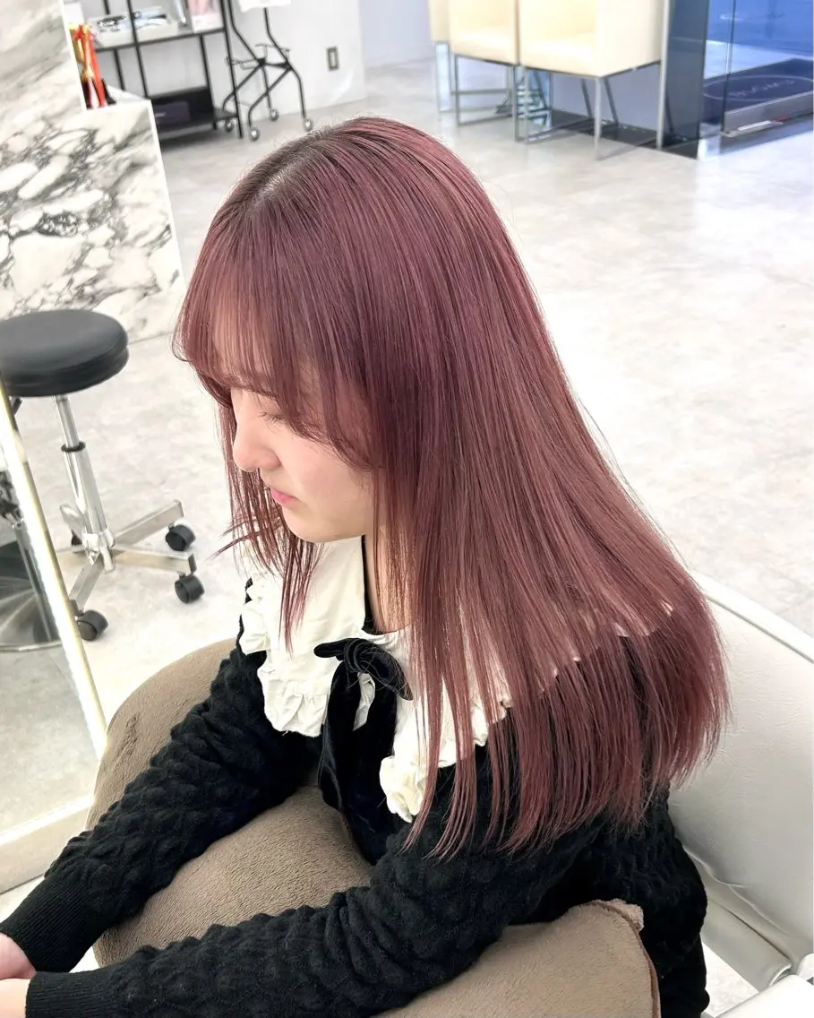 セミロング ヘアカラー トリートメント 透明感ハイトーン特化 /ケアブリーチ/莉駒のヘアスタイル