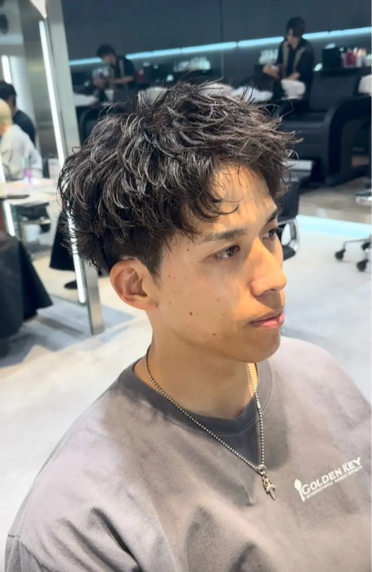 ショート パーマ メンズ ショートヘア 似合わせパーマ🔥 河浪 大智のヘアスタイル