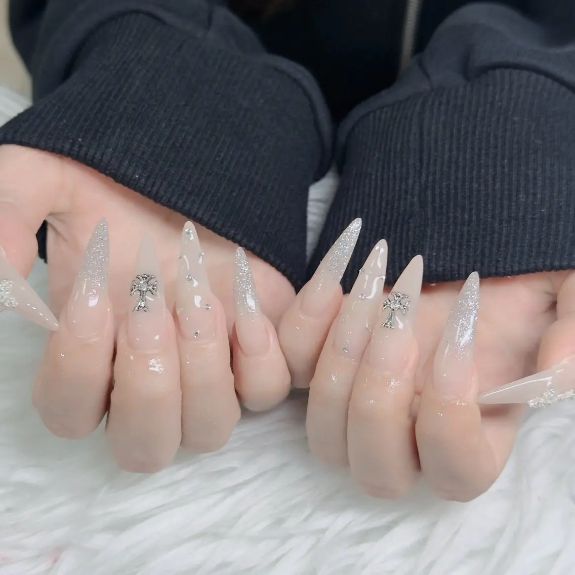 ネイル フットネイル フレンチネイル グラデーション 韓国ネイル ロングネイル ハンドネイル Hani Nail Salonのネイルデザイン