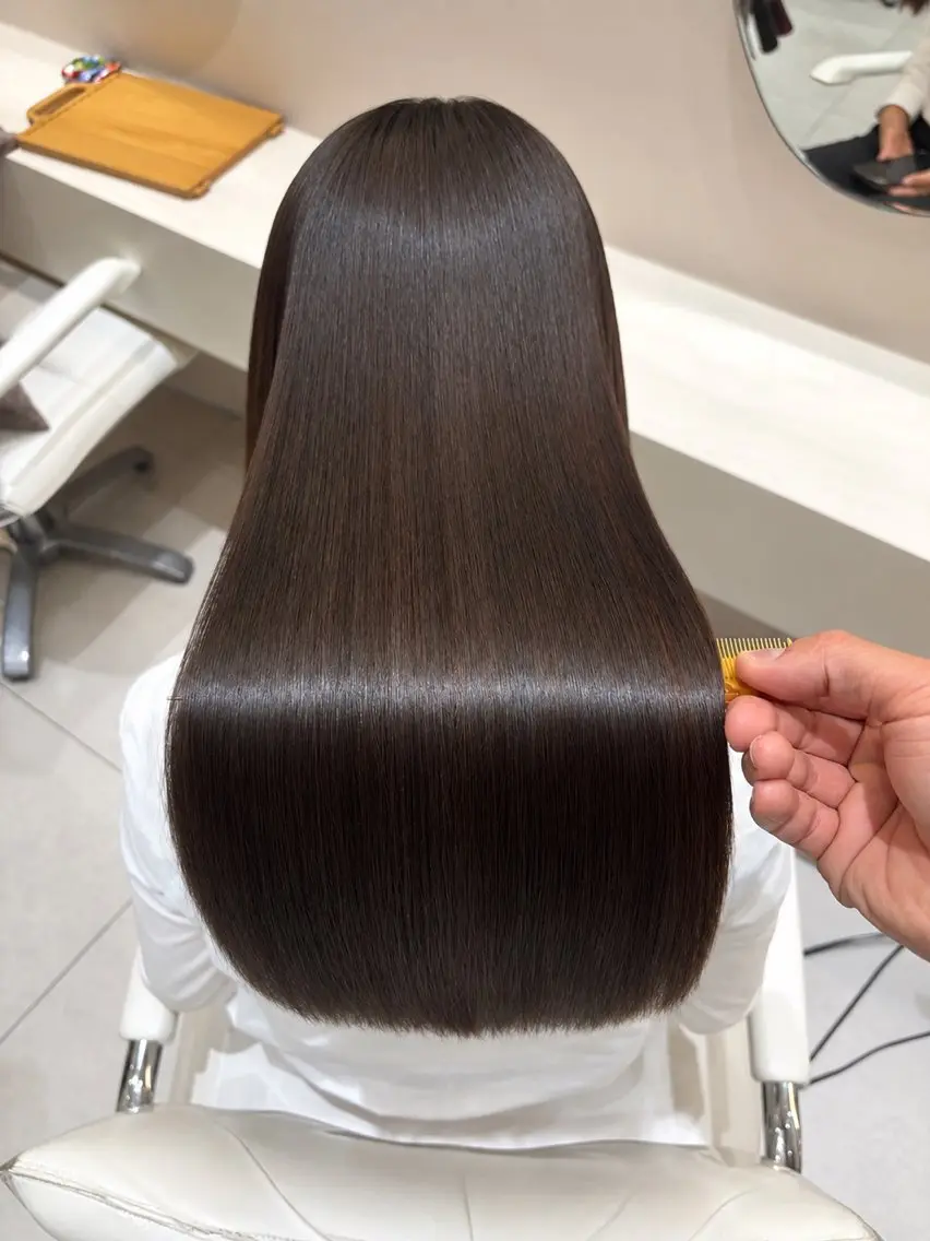 ロング カット 縮毛矯正 トリートメント 地毛風矯正✨×髪質 改善⭐️NOJIのヘアスタイル