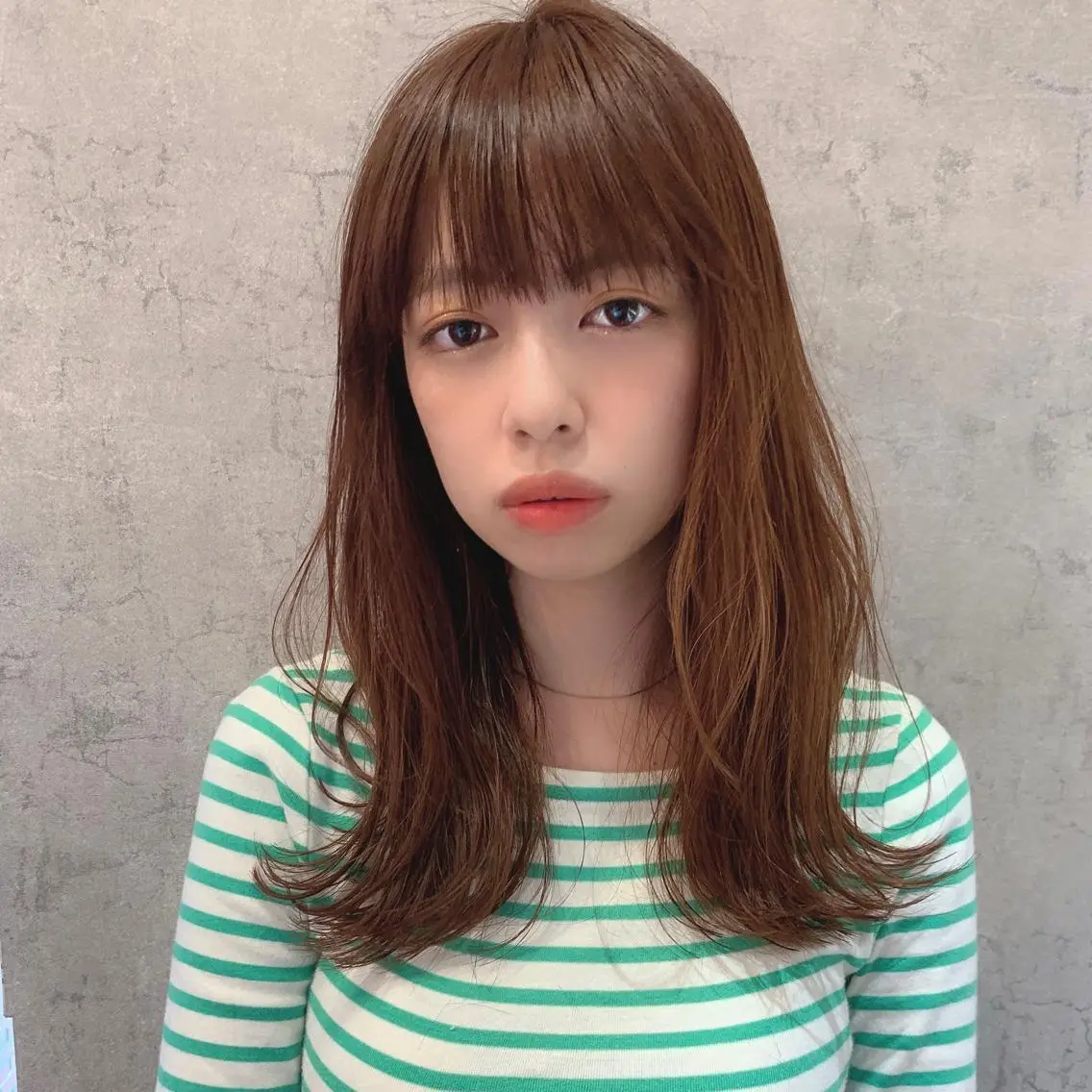 セミロング カラー パーマ セミロングパーマ ベージュカラー オレンジ オレンジベージュ 💁♂️メンズカッ トパーマ💈大田涼華のヘアスタイル