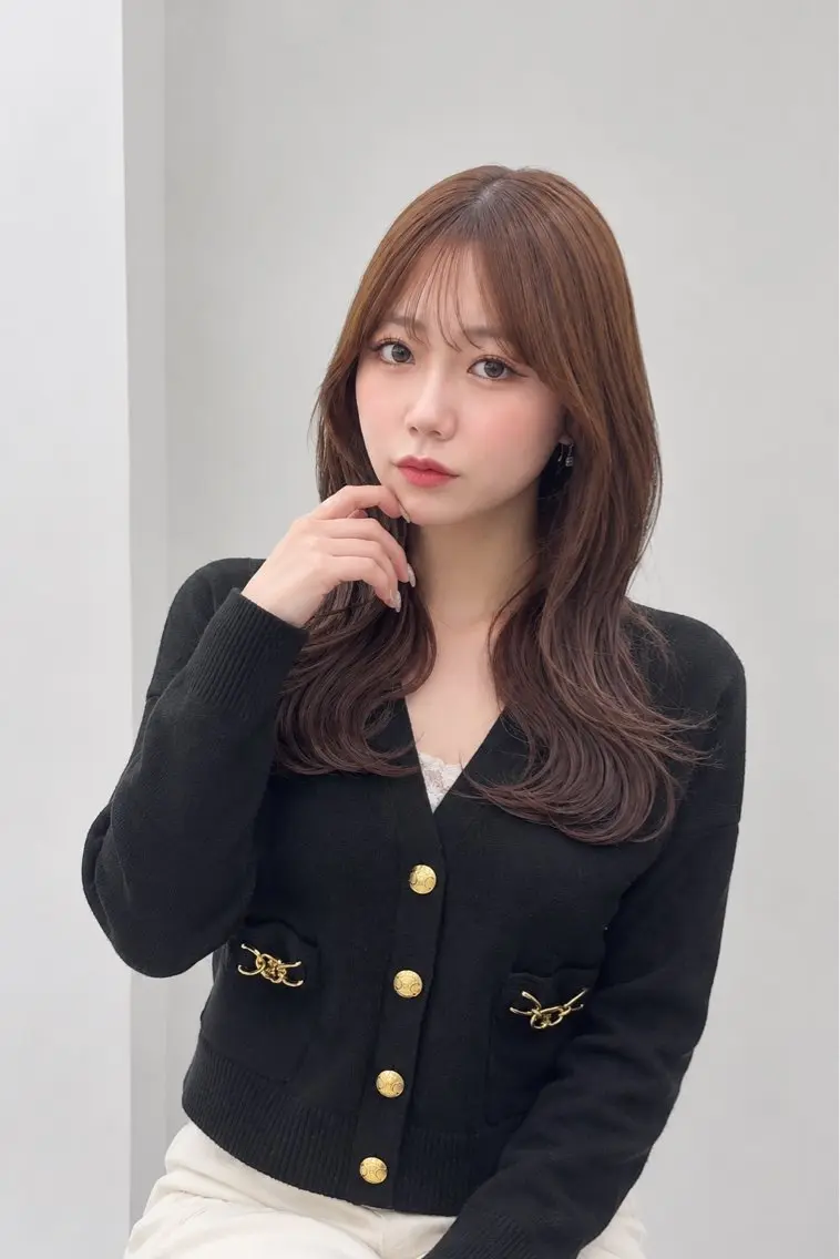 ロング カラー ブラウンカラー ミント レイヤーカット カット ヘアカラー トリートメント ヘッドスパ ヘアセット 𓏸レイヤー髪質改善 透けカラーカノン🫧のヘアスタイル