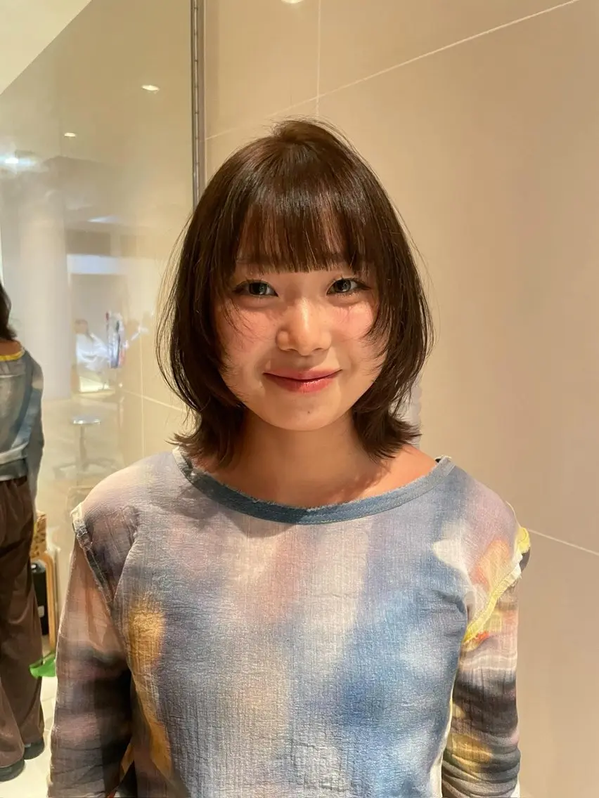 ミディアム カラー オリーブカラー カット ヘアカラー トリートメント レイヤー/縮毛矯正 🪄chihiroのヘアスタイル