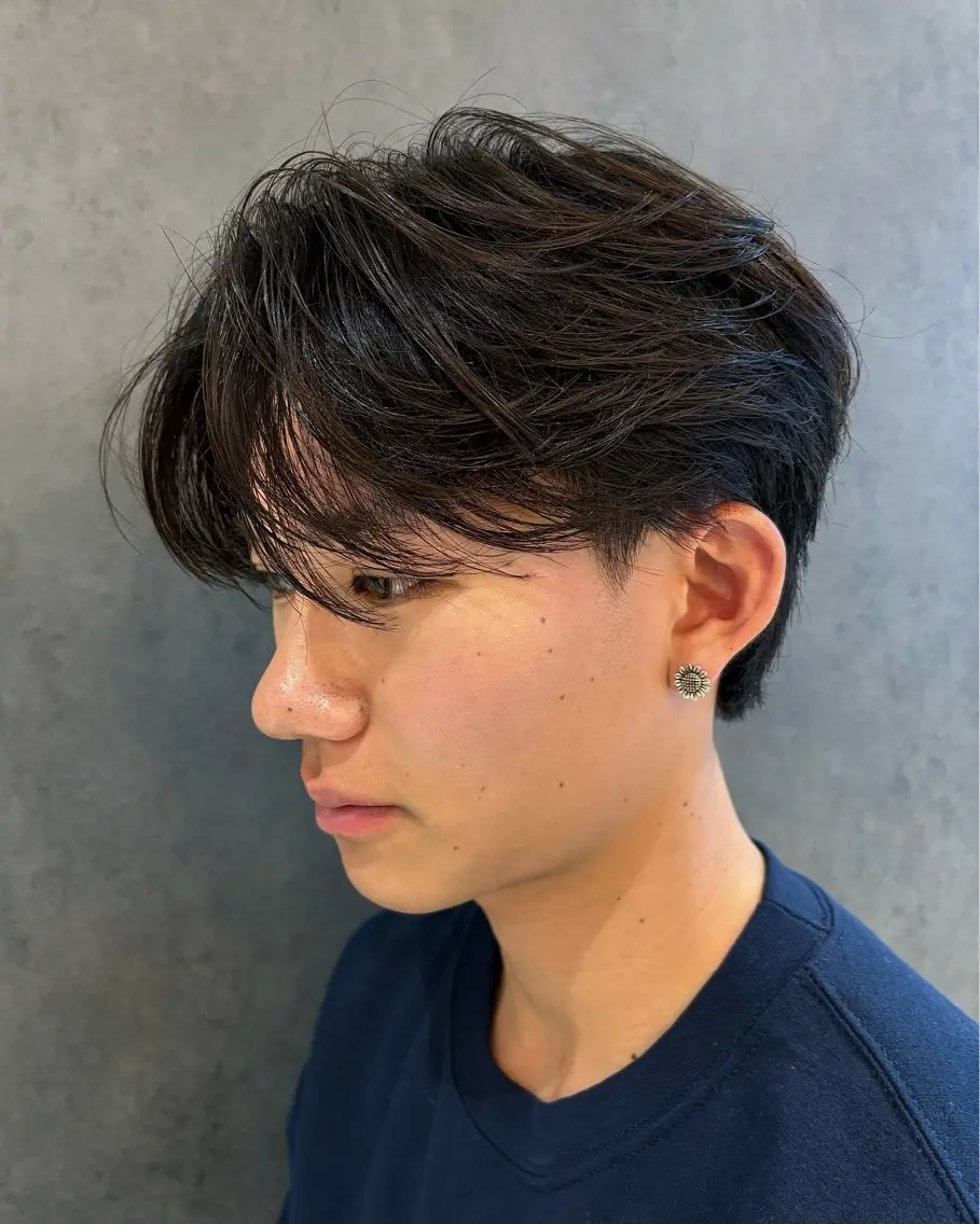 メンズ レイヤーカット 暖色カラーayuのヘアスタイル