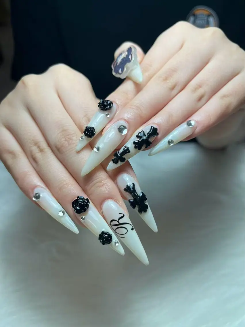 ネイル ハンドネイル ユリ🎀長さだし/ パラジェル/持ち込みのネイルデザイン