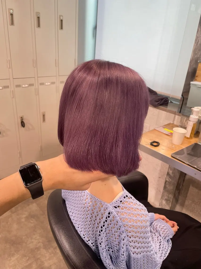 ミディアム カラー ベージュカラー💖 やすひろのヘアスタイル