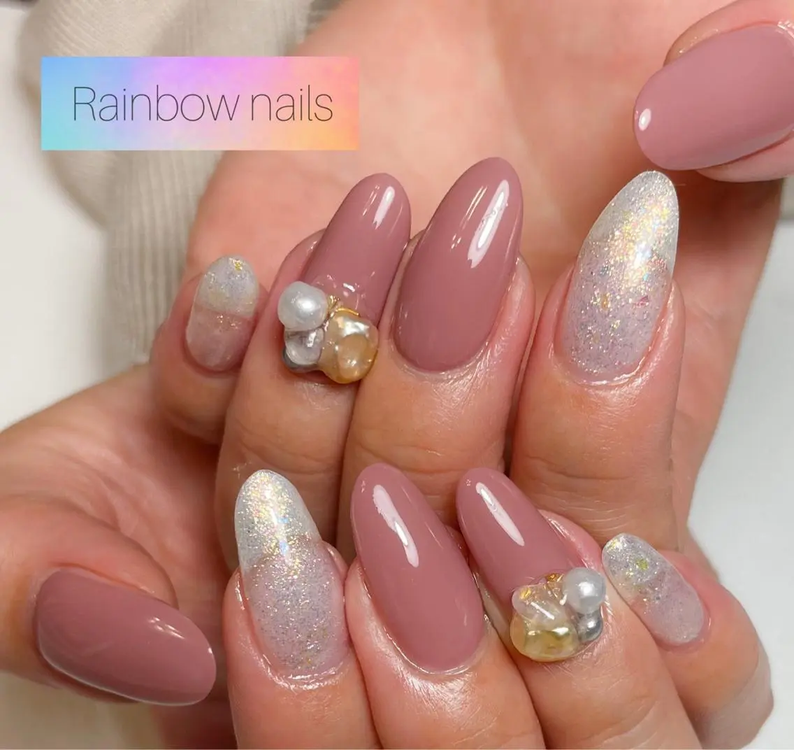 ネイル ハンドネイル Rainbow nailsくろちゃんのネイルデザイン