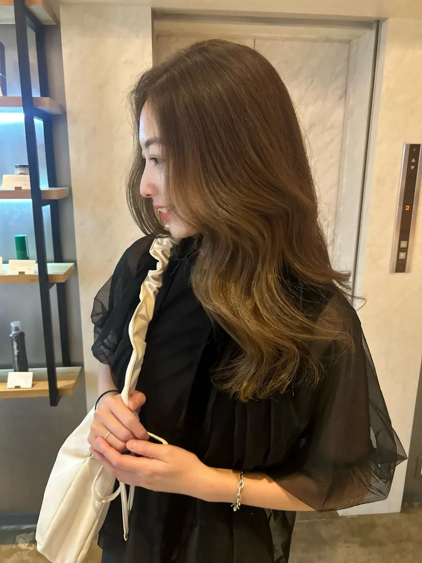 ロング カット ヘアカラー トリートメント 心斎橋🤍inity KIKOのヘアスタイル