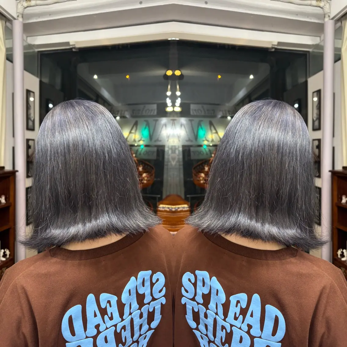 ショート カラー グレージュ ラベンダーカラー ラベンダーグレージュ ラベンダーグレー 💎ハイトーン/艶 カラー モエカ💎のヘアスタイル