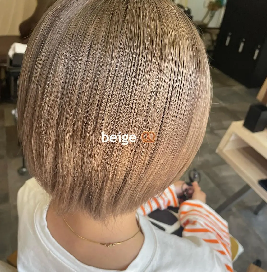 ミディアム カラー ベージュカラー ブリーチ 吉村 夏椰のヘアスタイル