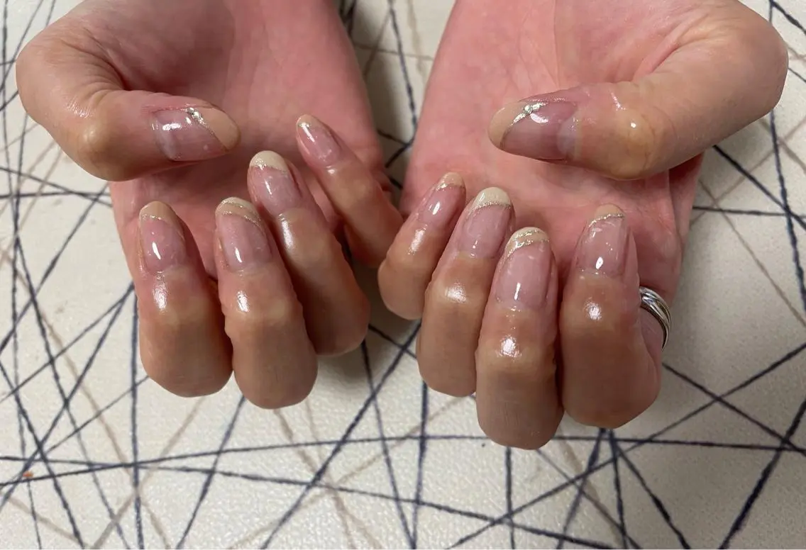 ネイル オーロラネイル フラワーネイル フットネイル フレンチネイル ジェルネイル mogunail &blowのネイルデザイン