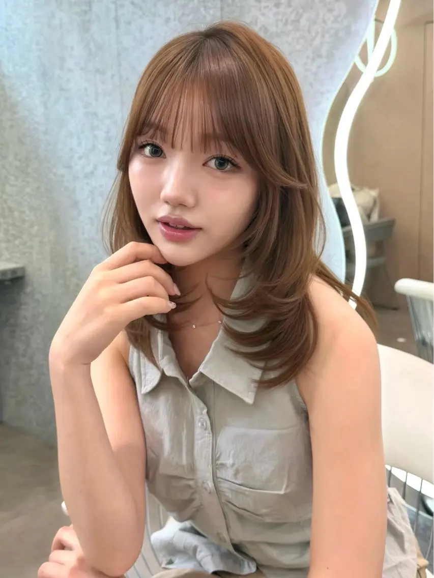 ロング ヘアアレンジ チョコレートブラウン 韓国風カラー 髪質改善 韓国風ヘア カット ヘアカラー トリートメント ヘアセット 🍂秋の透明感カラー 🧡縮毛矯正櫻井のヘアスタイル