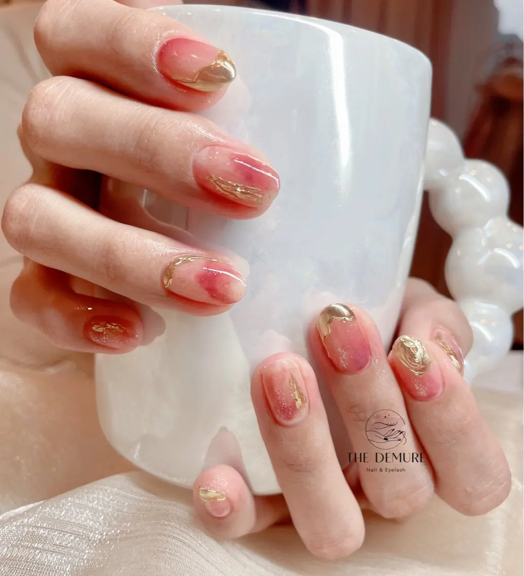 ネイル アートネイル 韓国ネイル 水色 ロングネイル マグネットネイル ハンドネイル ハンドケア NailDemure 【銀座店】のネイルデザイン