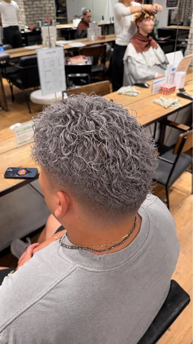 ショート カラー パーマ パーマ 手嶋 理仁のヘアスタイル