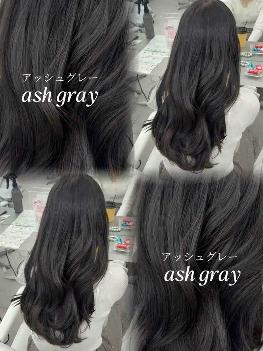 ロング カラー 透明感カラー グレージュ レイヤーカット カット ヘアカラー トリートメント 韓国ヘア/レイヤー/ 顔まわり足立遥奈のヘアスタイル