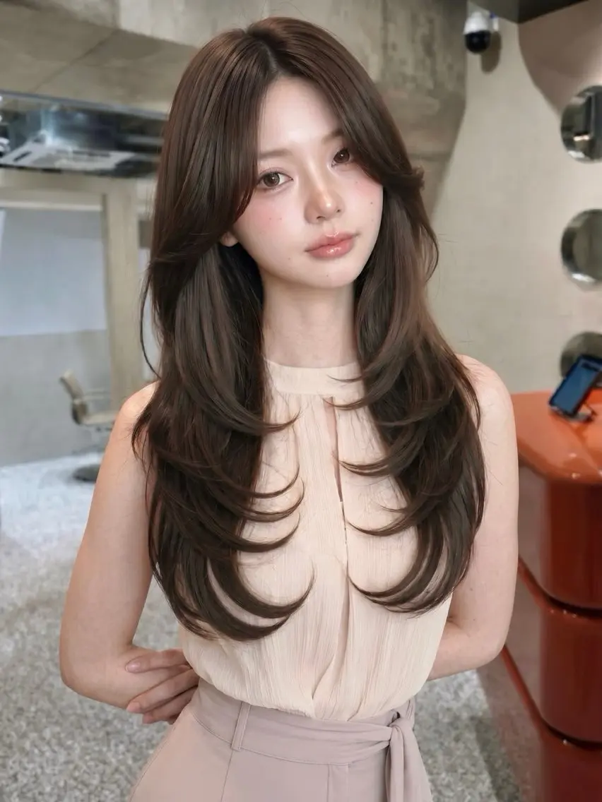 ロング erena/盛れる 韓国レイヤー🖤のヘアスタイル