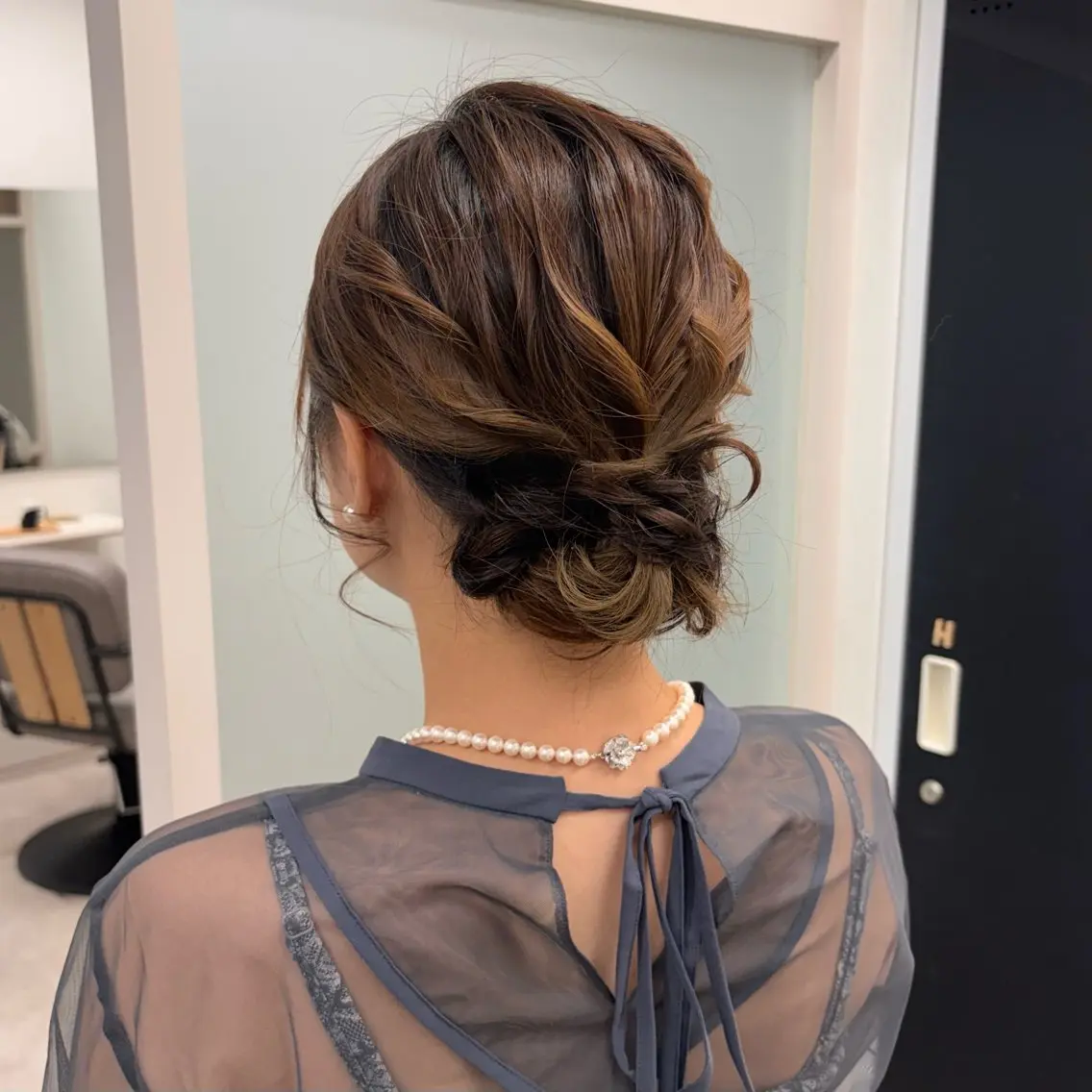 ショート ボブ ヘアセット ヘアアレンジ🪽🎀 艶カラー/天王寺のヘアスタイル