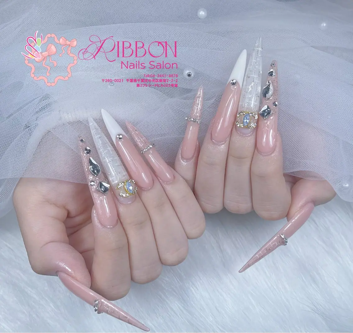 ネイル フットネイル フレンチネイル ジェルネイル ロングネイル マグネットネイル ハンドネイル Ribbonnail salonのネイルデザイン