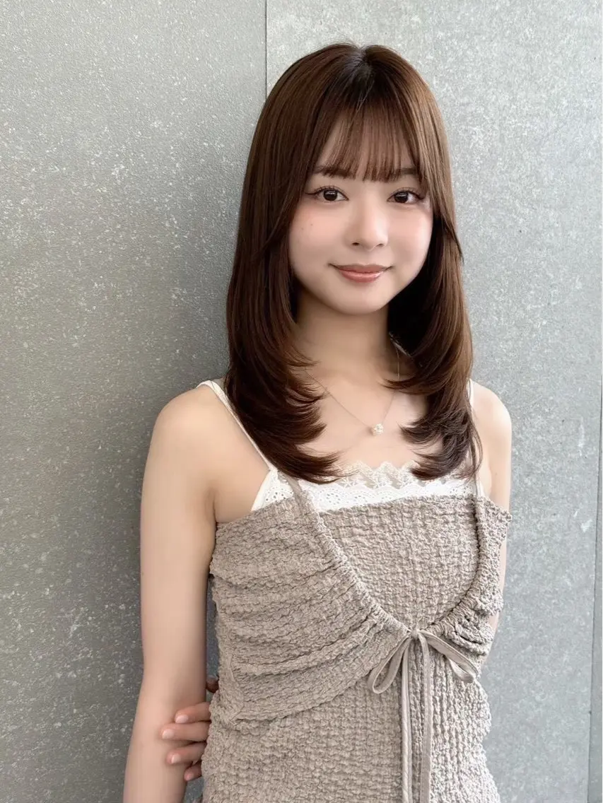 ミディアム カラー パーマ カット ヘアカラー 縮毛矯正 トリートメント 🦋韓国風レイヤー/ 艶髪矯正🦋凛太郎のヘアスタイル