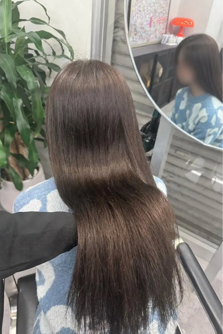 【初カラーにオススメ🤎】ナチュラルブラウンカラー／ブリーチなしの写真