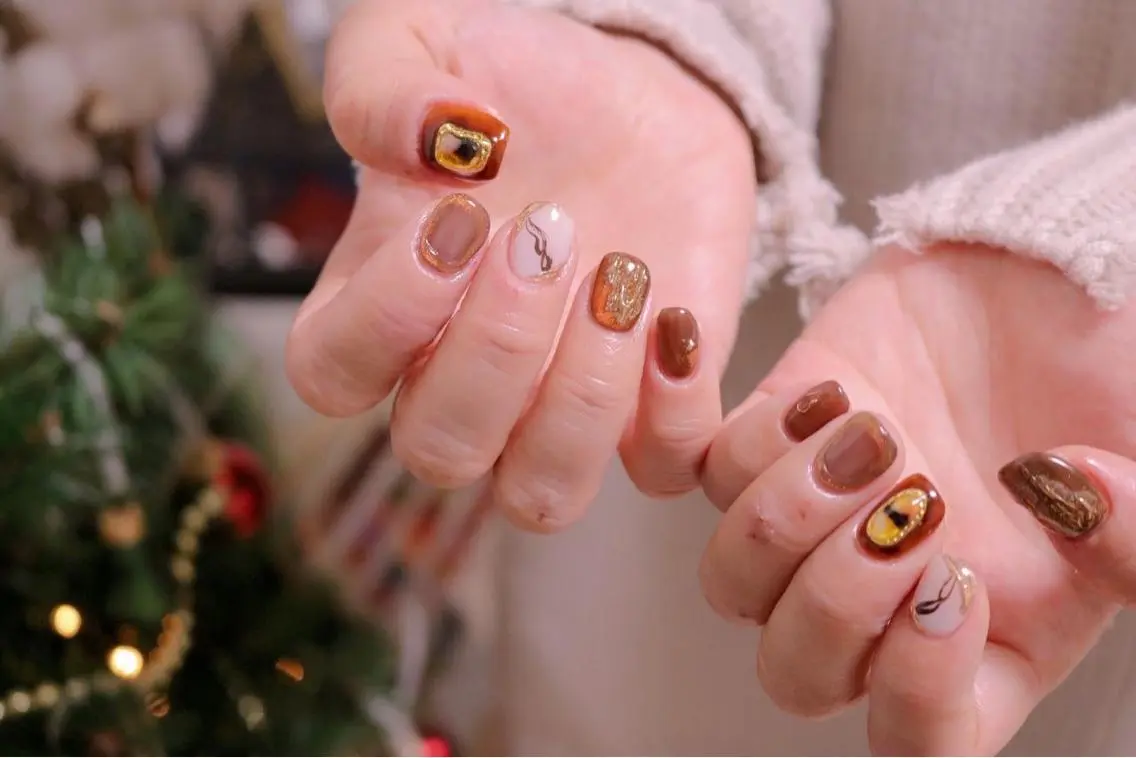 ネイル オーロラネイル 長さ出し ジェルネイル 韓国ネイル 持ち込み MH Nailのネイルデザイン