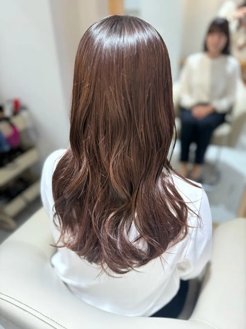 セミロング カラー カット ヘアカラー トリートメント 安永 涼のヘアスタイル