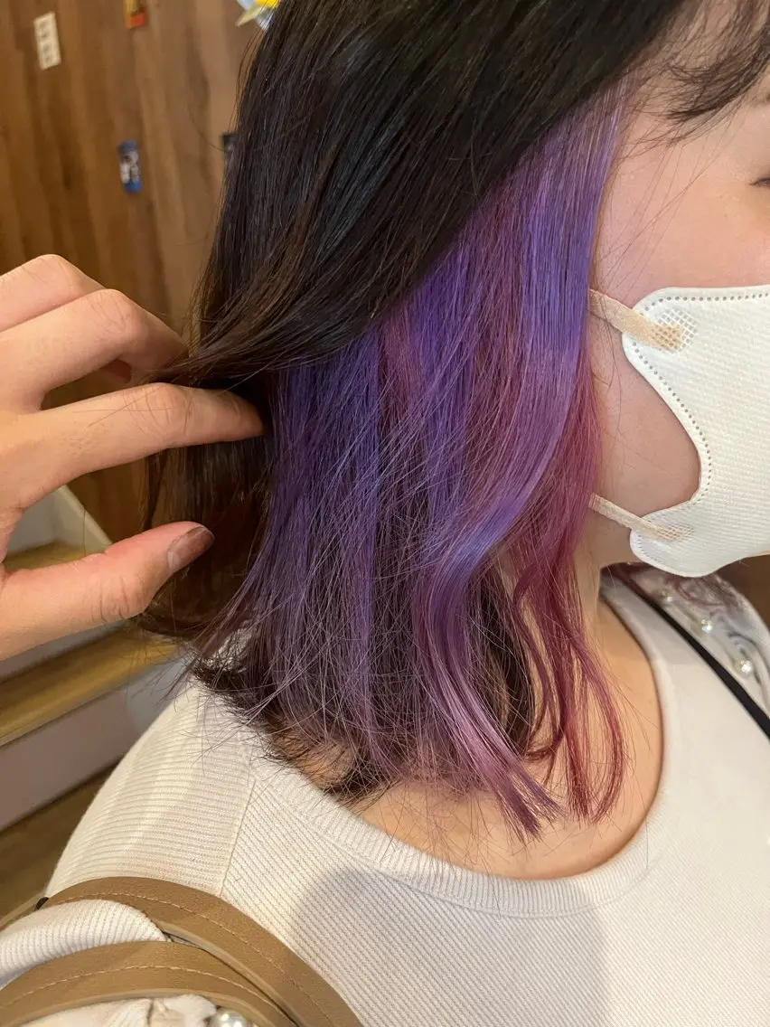 ミディアム カラー パーマ ヘアアレンジ グラデーションカラー 【暗め透明感カラー】 【インナー】小島良太のヘアスタイル