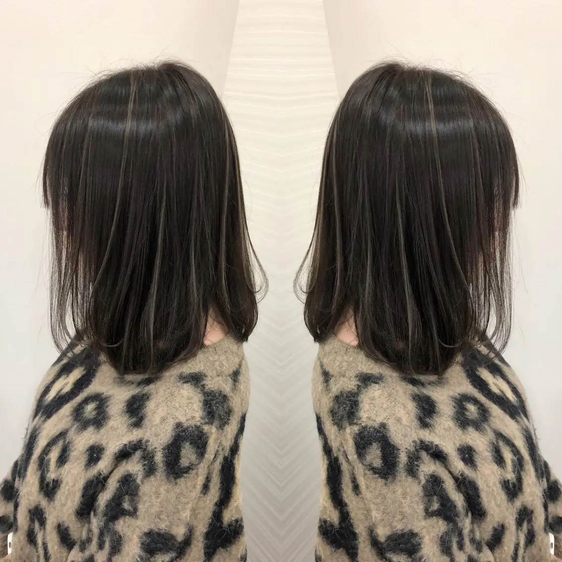 ミディアム ハイライト ヘアカラー トリートメント 得能 雅人のヘアスタイル
