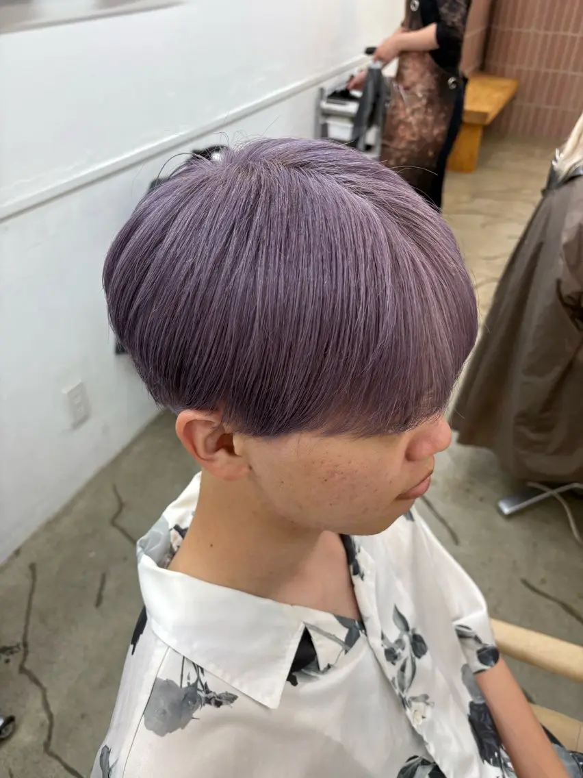 メンズカット+ブリーチ+カラーの写真