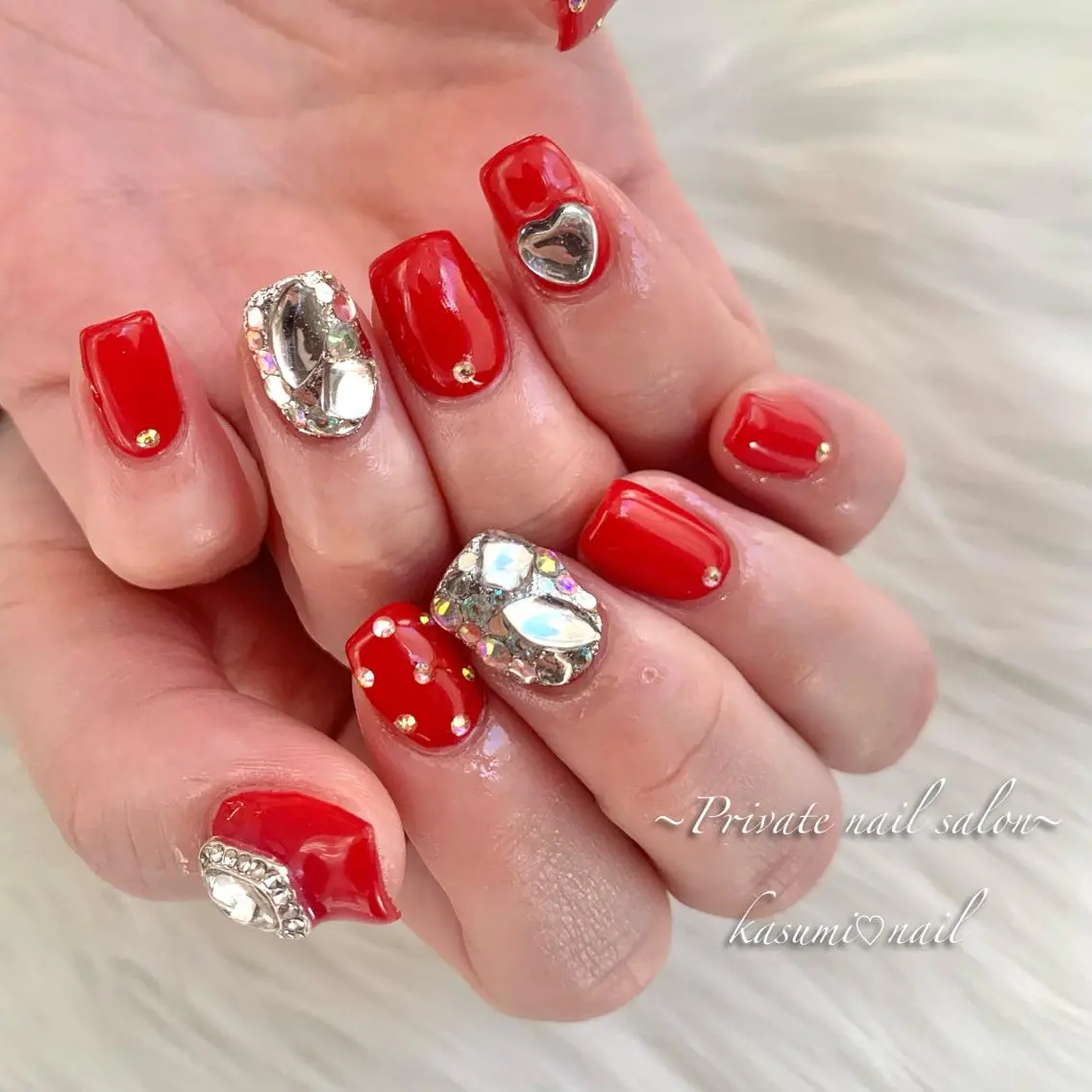 ネイル アートネイル ラメ(グリッター) マグネットネイル ミラーネイル 持ち込み KASUMI♡ Nailのネイルデザイン
