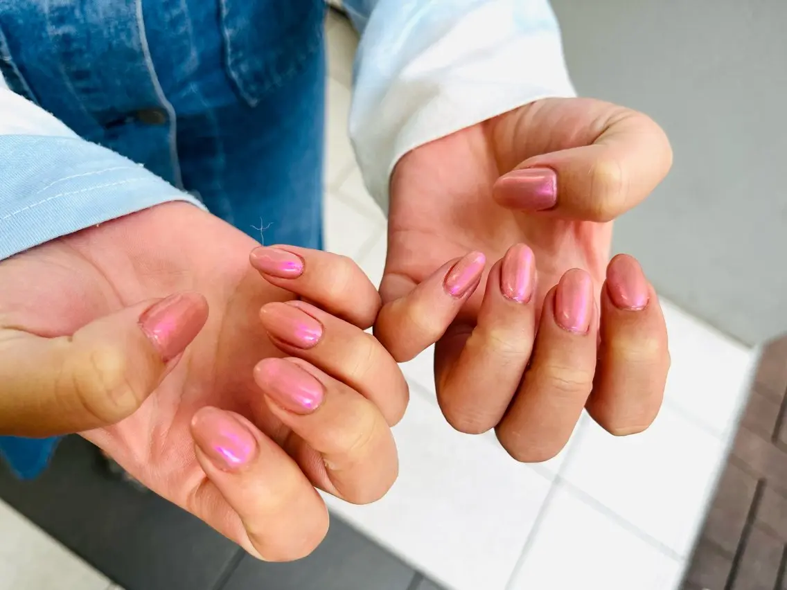 ネイル オフィスネイル ワンカラーネイル ピンク シンプルネイル プライベートサロン N's Nailのネイルデザイン