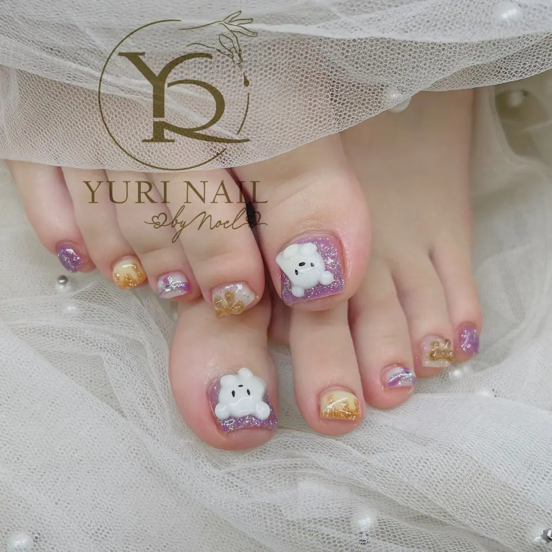 ネイル チークネイル フットネイル フレンチネイル グラデーション キラキラネイル フットネイル ハンドケア YURI Nail Funabashiのネイルデザイン
