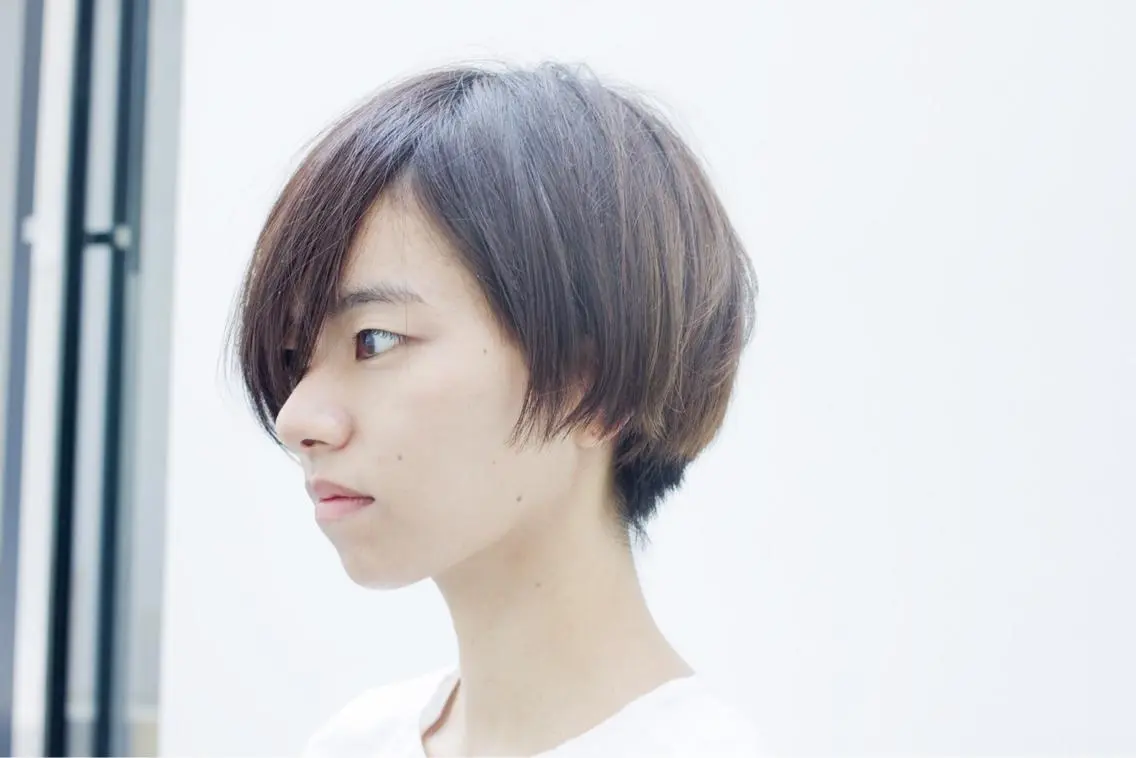 ショート ミディアム カラー ボブ うざバング 💐外国人風ヘア💐 ハイライト　Risaのヘアスタイル