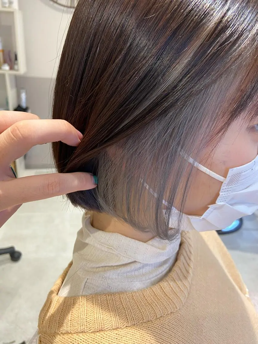 ❤️‍🔥平日限定❤️‍🔥カット＋艶カラー＋インナーカラー(1回ブリーチ込み)【14000円⏩12000円】の写真