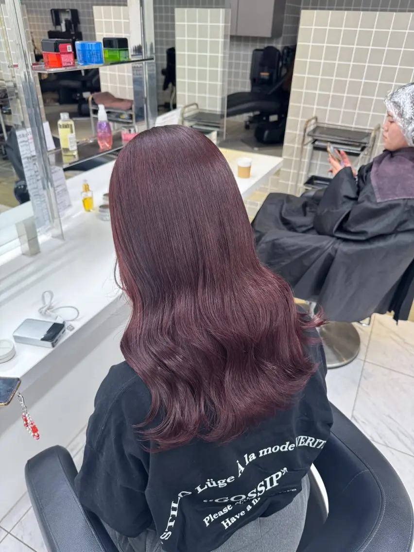 セミロング カラー ヘアアレンジ Over hair_ misakiのヘアスタイル