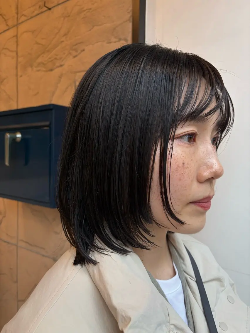 ミディアム カット 田村優 能見台のヘアスタイル