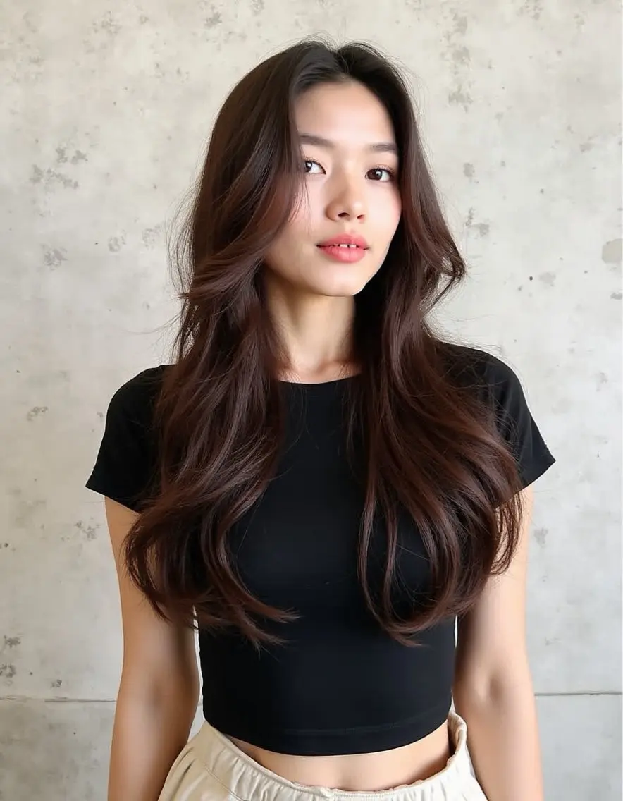 ロング カラー ヘアアレンジ ブラウンカラー ヘアセット ivybyCIEL 女性専用サロンのヘアスタイル